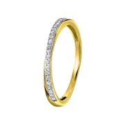 14 Karaat geelgouden ring met 22 diamanten 0,09ct (1043137)