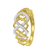 14 Karaat geelgouden ring met 28 diamanten 0,13ct (1043141)