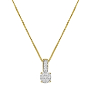Entourage-Halskette, 585 Gelbgold, Diamant 0,08 kt (1043155)