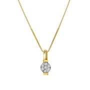 Entourage-Halskette, 585 Gelbgold, Diamant 0,06 kt (1043157)