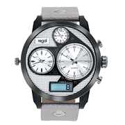 Regal Armbanduhr mit einem silbernen Lederband (1043362)