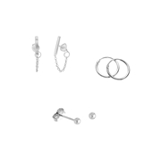 Zilveren set rhodiumplated oorbellen (1043424)
