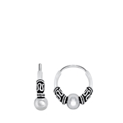 Ohrringe aus 925 Silber, bearbeitet, oxidiert, Bali (1043503)