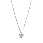 Halskette & Anhänger, 925 Silber, Herz mit Zirkonia (1043805)