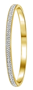 Gerecycleerd stalen armband goldplated wit kristal (1043920)