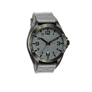 Urban Story Armbanduhr mit einem grauen Lederband (1044411)