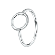 Zilveren ring rhodiumplated open cirkel (1044429)