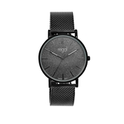 Regal Uhr mit schwarzem Mesh-Armband und Glitzer (1044526)