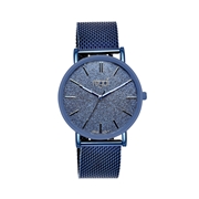 Regal mesh horloge glitter met blauwkleurige band (1044527)