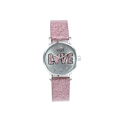 Regal glitter horloge met een roze band (1044540)