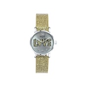 Regal glitter horloge met een goudkleurige band (1044542)