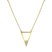 Goldplated ketting driehoek met zirkonia (1044732)