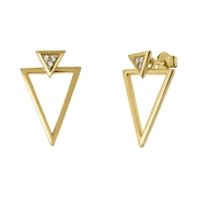 Vergoldete Ohrringe Dreieck mit Zirkonia (1044733)