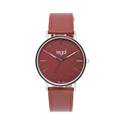 Regal horloge met een rode pu leren band (1044776)