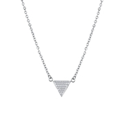 Halskette aus Edelstahl, Dreieck mit Kristallsteinen (1044981)