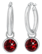 Stalen oorbellen met ruby zirkonia (1045178)