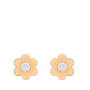 9 Karaat oorknoppen bloem rose met zirkonia (1045249)