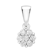 9 Karaat hanger wit bloem met diamant (1045333)