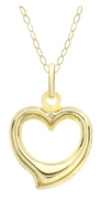 Halskette aus 375 Gold mit Anhänger, offenes Herz (1047193)