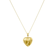 Halskette aus 375 Gold, Herzmedaillon mit Schmetterlingen (1047220)