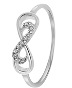 14 Karaat witgouden ring infinity diamant 0.06ct (1047330)