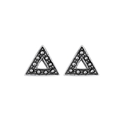 Zilveren oorbellen open driehoek Bali (1047424)