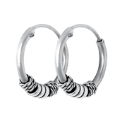 Ohrringe aus 925 Silber, Bali, 12 mm (1047431)