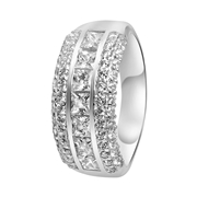 Zilveren ring breed met zirkonia (1047954)