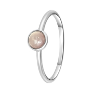 Zilveren ring rond rose quartz Bali (1048038)