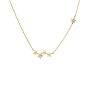 585 Gelbgold-Halskette, Sterne mit Zirkonia (1048074)