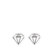 Zilverkleurige byoux oorbellen diamantvorm (1048202)