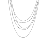Silberfarbene Byoux-Halskette mit verschiedenen Lagen (1048257)