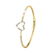 Vergoldetes Armband mit weißen Kristallen „Heart“ (1048433)