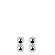 Zilveren oorbellen met 2bolletjes Bali (1048773)