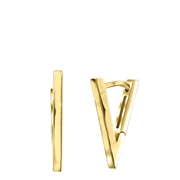 Silberne Ohrringe mit V, vergoldet (1048821)