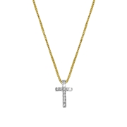 Halskette, 585 Gelbgold, Kreuz mit Diamant 0,06 kt (1048864)