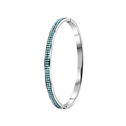Gerecycled stalen armband bangle turquoise kristal (1049410)