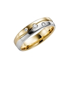 Trauring für Damen, 375 Gelb-/Weißgold, mit Diamant, Schwertlilie H34 (1049543)