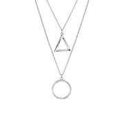 Zilverkleurige byoux ketting met hanger (1049970)