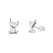 Zilveren kinderoorbellen kat (1050004)