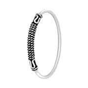 925 Silber, bearbeiteter Ring, gedreht, Kugel (1050376)