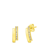 Ohrringe aus 375 Gold, doppelter Stab, Zirkonia (1050453)