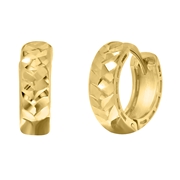 Ohrringe, 375 Gold, rund, schön bearbeitet, 12 mm (1051743)