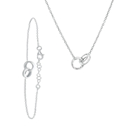 Gerecycled zilveren set ketting&armband rondjes (1051885)