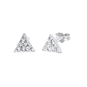 Zilveren oorbellen driehoek kristal (1051913)