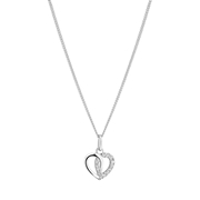 Zilveren ketting&hanger hart zirkonia (1056910)