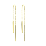 Zilveren oorbellen gold doortrek bar (1056939)