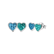 Kinderohrringe, 925 Silber, Herzen mit blauem Kristall (1056955)