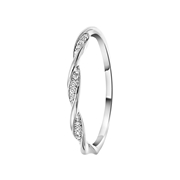 Ring, 925 Silber, gedreht, glatt, mit Zirkonia (1057031)