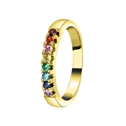 Goldplated ring regenboog zirkonia (1057070)